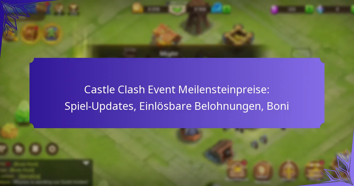 Castle Clash Event Meilensteinpreise: Spiel-Updates, Einlösbare Belohnungen, Boni