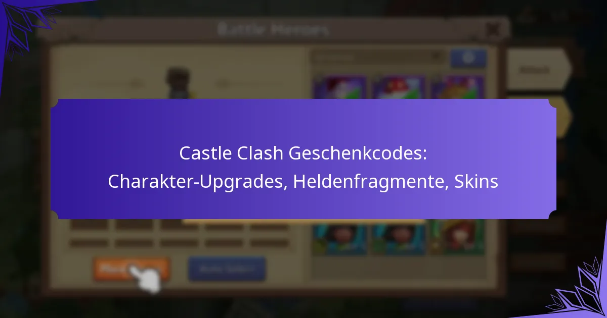 Castle Clash Geschenkcodes: Charakter-Upgrades, Heldenfragmente, Skins