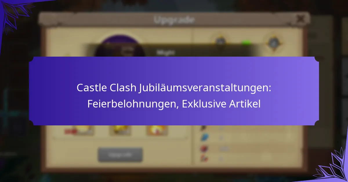Castle Clash Jubiläumsveranstaltungen: Feierbelohnungen, Exklusive Artikel