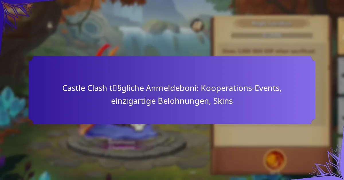 Castle Clash tägliche Anmeldeboni: Kooperations-Events, einzigartige Belohnungen, Skins