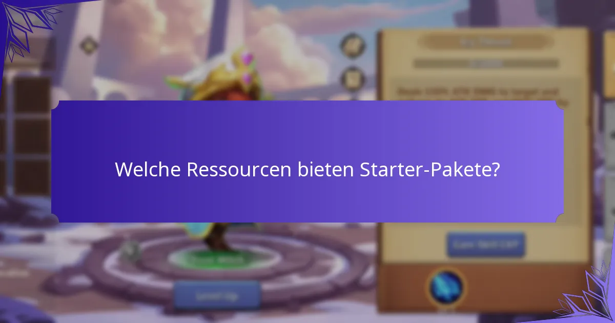 Welche Ressourcen bieten Starter-Pakete?