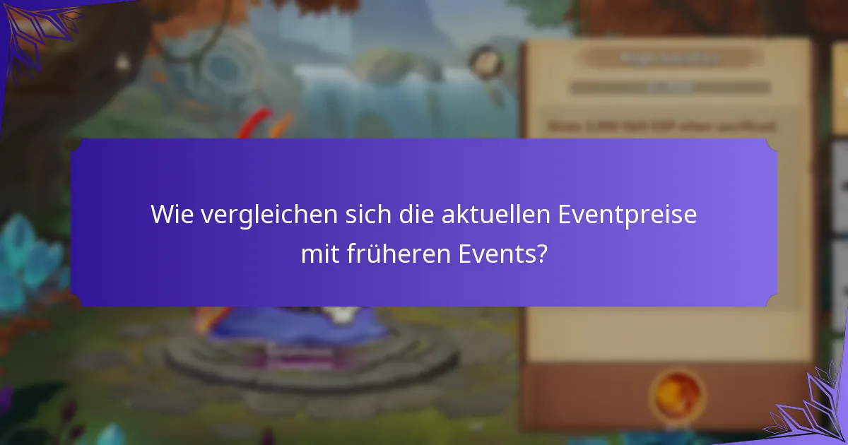 Wie vergleichen sich die aktuellen Eventpreise mit früheren Events?